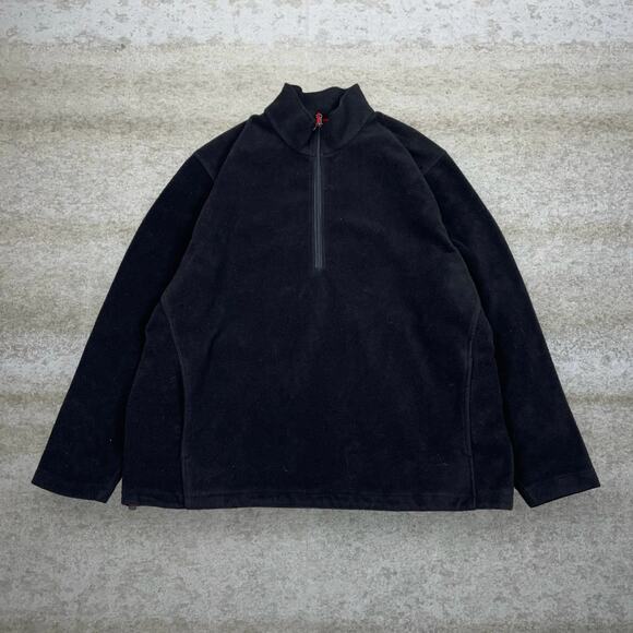 Black Woolrich Fleece Jacket Half Zip - Picture 1 of 3